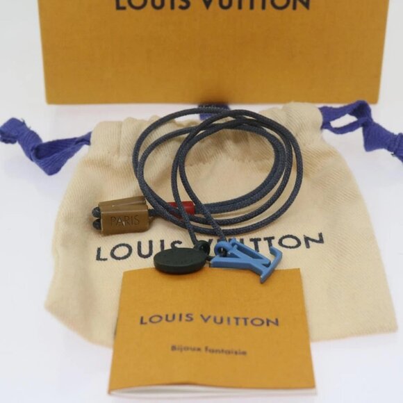 LOUIS VUITTON Collier Charms On The Go Necklace Blue M63648 LV Auth 69139 - Picture 6 of 12